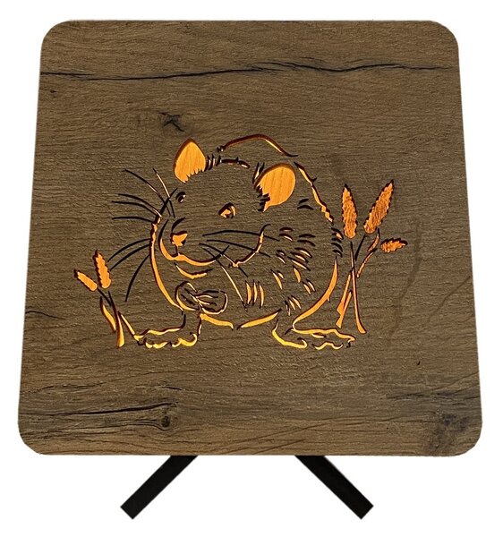 "Potkan" lampa 19x19cm provedení povrchu: dub