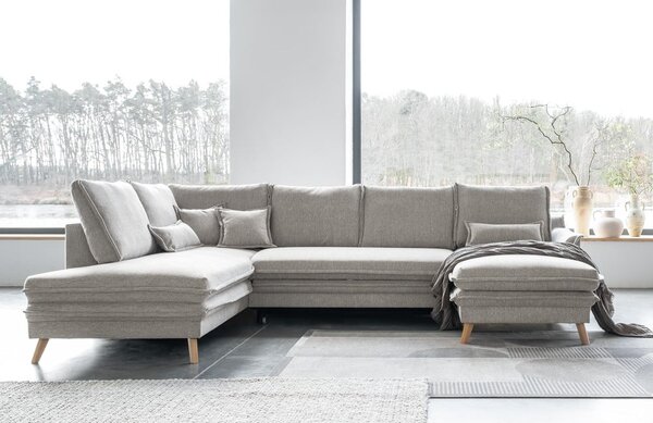 Béžová rozkládací rohová pohovka (levý roh/do "U") Charming Charlie – Miuform