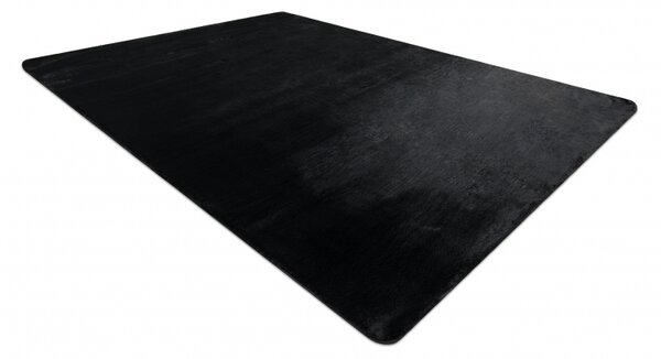 Makro Abra Kusový koberec jednobarevný Shaggy POSH protiskluzový pratelný černý Rozměr: 80x150 cm