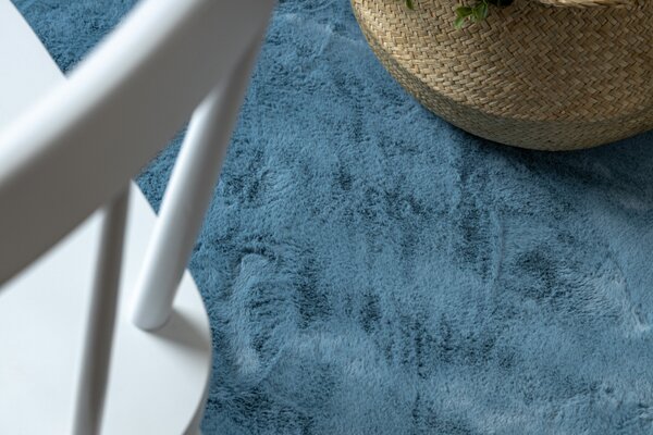Makro Abra Kulatý koberec jednobarevný Shaggy POSH protiskluzový pratelný modrý Rozměr: průměr 60 cm