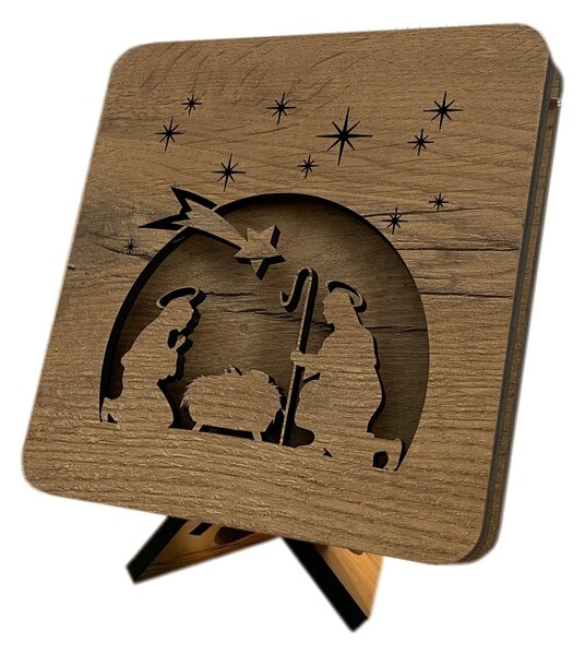 "Betlém" lampa 19x19cm provedení povrchu: dub světlý