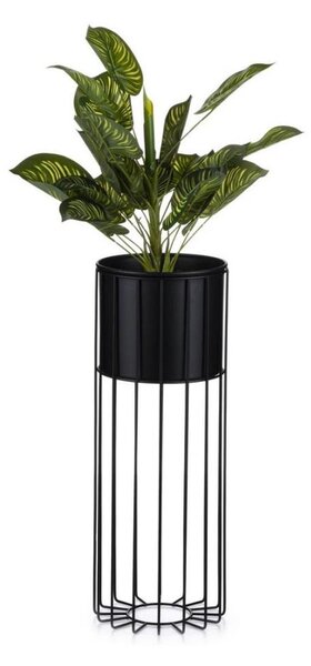 Kovový květináč LOFT 55x20 cm černá