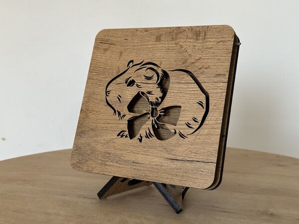"Morče s mašlí" lampa 19x19cm provedení povrchu: dub