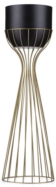 Kovový květináč LOFT 68x20 cm zlatá/černá