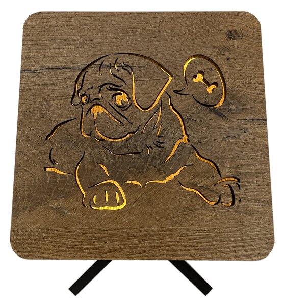 "Mops" lampa 19x19cm provedení povrchu: dub