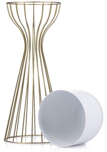 Kovový květináč LOFT 56x20 cm zlatá/bílá