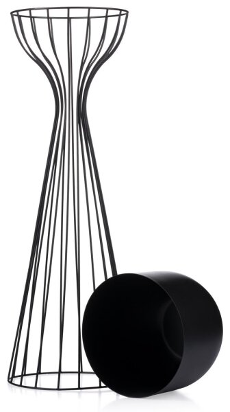 Kovový květináč LOFT 68x20 cm černá