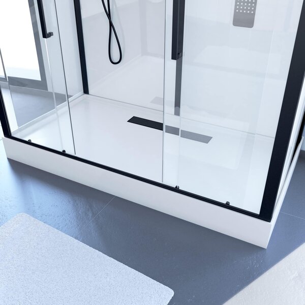 Sprchový komplet MARWELL sprchový kout White Urban XXL 85 x 160 x 215 cm - kompletní sada včetně sprchové vaničky a baterie - vysoce kvalitní hliníkový profilový systém