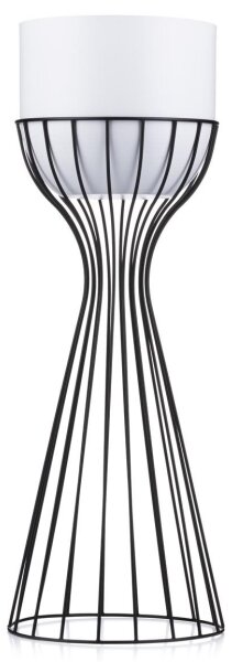 Kovový květináč LOFT 56x20 cm černá/bílá