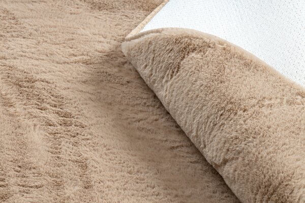 Makro Abra Kulatý koberec jednobarevný Shaggy POSH protiskluzový pratelný camel béžový Rozměr: průměr 80 cm