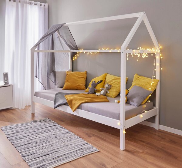 DĚTSKÁ POSTEL SE STŘÍŠKOU, 90/200 cm, bílá MID.YOU - Online Only dětské postele, Online Only
