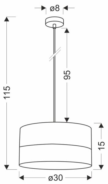 Lustr na lanku PORTO 1xE27/60W/230V černá/hnědá