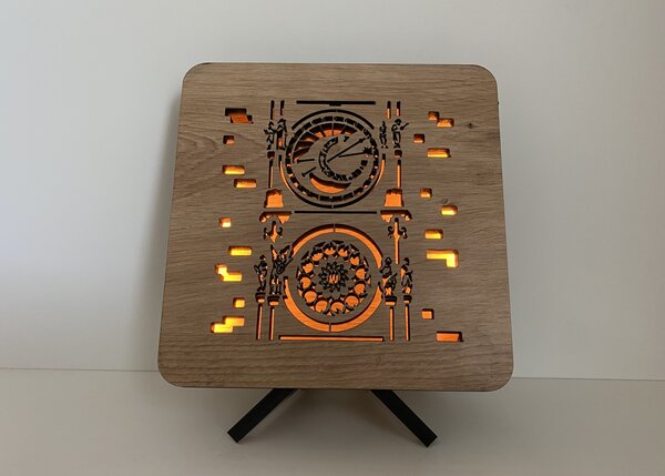 "Orloj" lampa 19x19cm provedení povrchu: dub