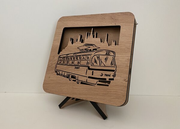 "Tramvaj" lampa 19x19cm provedení povrchu: dub
