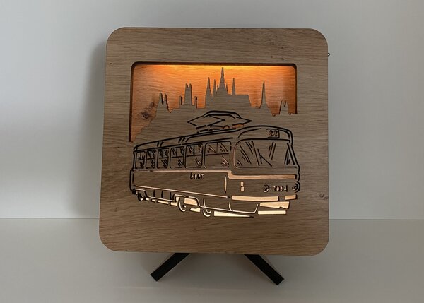 "Tramvaj" lampa 19x19cm provedení povrchu: dub