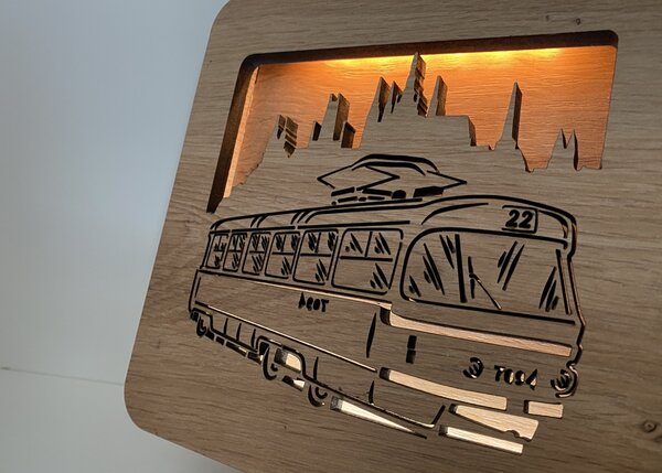 "Tramvaj" lampa 19x19cm provedení povrchu: dub