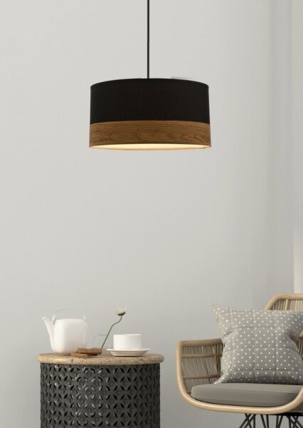 Lustr na lanku PORTO 1xE27/60W/230V černá/hnědá