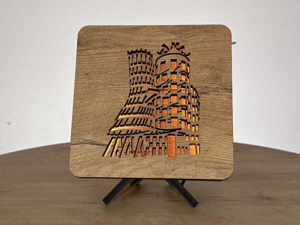 "Tančící dům" lampa 19x19cm provedení povrchu: dub