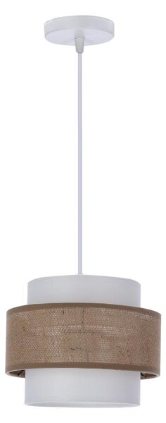 Lustr na lanku JUTA 1xE27/40W/230V hnědá/bílá