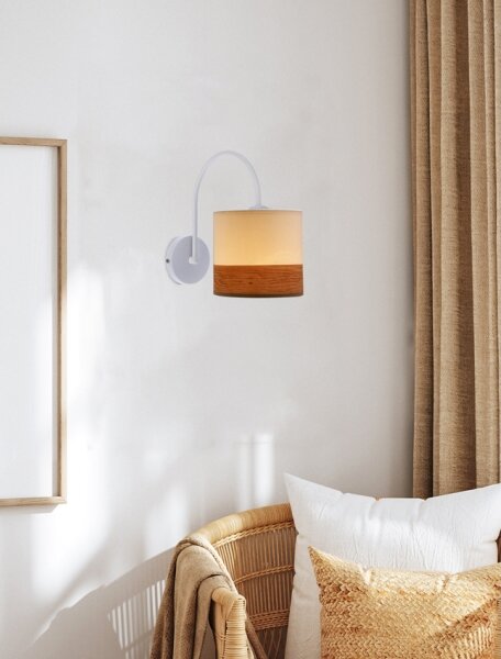 Nástěnná lampa BIANCO 1xE27/40W/230V bílá/hnědá