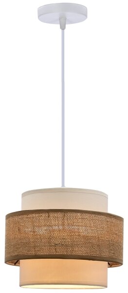 Lustr na lanku JUTA 1xE27/40W/230V hnědá/bílá
