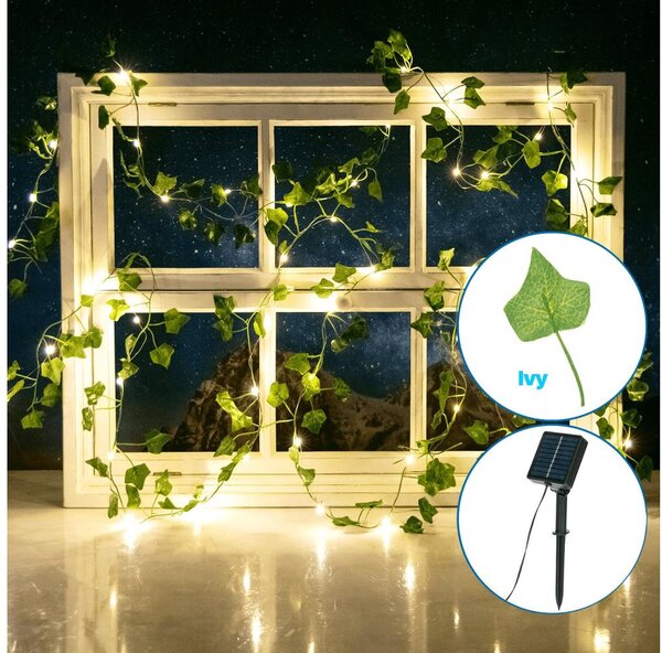 Aigostar - LED Solární řetěz 100xLED/12m IP65 teplá bílá ivy