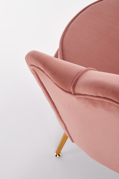 Designové křeslo AMORINITO — kov, růžová látka