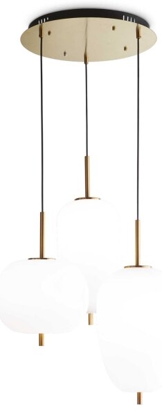 Ideal Lux - LED Lustr na lanku UMILE LED/55W/230V pr. 63 cm CRI 90 mosaz/bílá