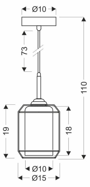 Lustr na lanku JONERA 1xE27/40W/230V černá