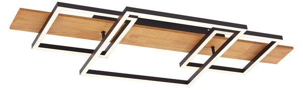 Designové stropní svítidlo černé čtvercové vč. LED 3-krokové stmívatelné - Nimue