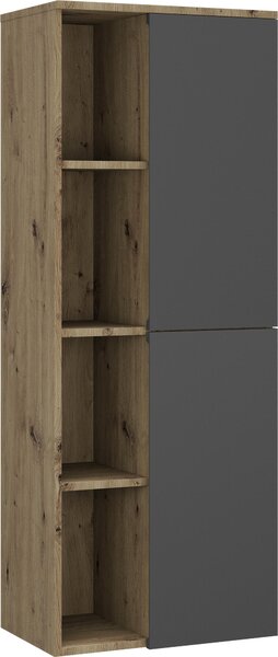 MIDI SKŘÍŇKA, antracitová, barvy dubu, 50/132/32 cm Stylife - Koupelnové série
