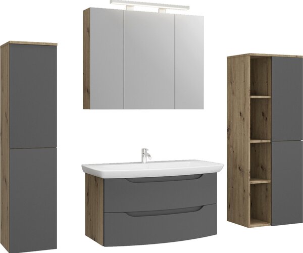 MIDI SKŘÍŇKA, antracitová, barvy dubu, 30/132/32 cm Stylife - Koupelnové série