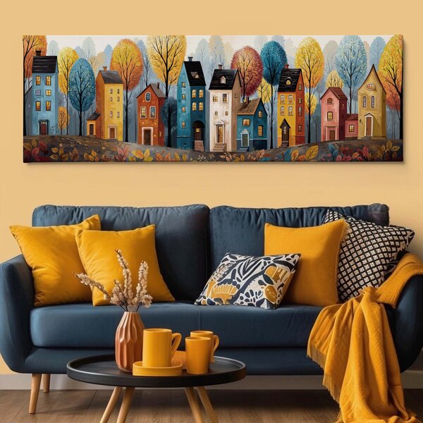 Obraz na plátně - Barevná nálada v Crawley FeelHappy.cz Velikost obrazu (šířka x výška): 60 x 20 cm