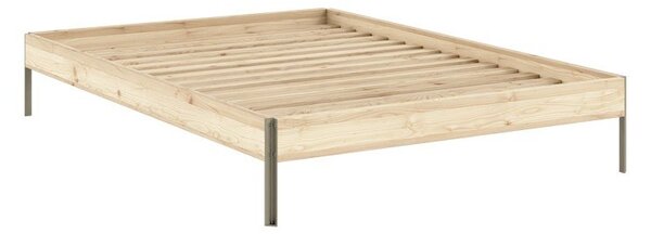 Dvoulůžková postel z borovicového dřeva bez čela s roštem 180x200 cm v přírodní barvě Core – Karup Design