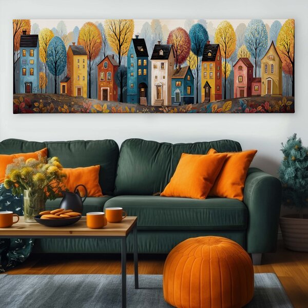 Obraz na plátně - Barevná nálada v Crawley FeelHappy.cz Velikost obrazu (šířka x výška): 60 x 20 cm