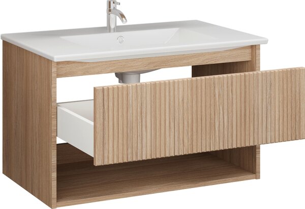 SKŘÍŇKA S UMYVADLEM, barvy dubu, barvy dubu, 80 cm Stylife - Koupelnové série