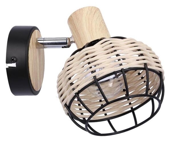 Nástěnné bodové svítidlo TAJGA 1xE14/40W/230V ratan/černá