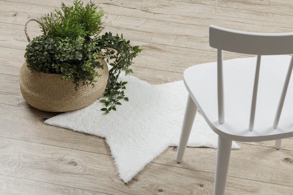 Makro Abra Moderní kusový koberec SHAPE 3148 Hvězda protiskluzový vhodný k praní shaggy slonová kost Rozměr: 80x80 cm