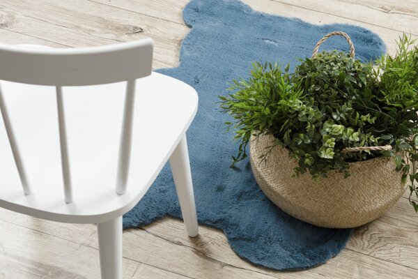 Makro Abra Kusový koberec SHAPE 3146 Medvídek protiskluzový vhodný k praní shaggy modrý Rozměr: 80x96 cm