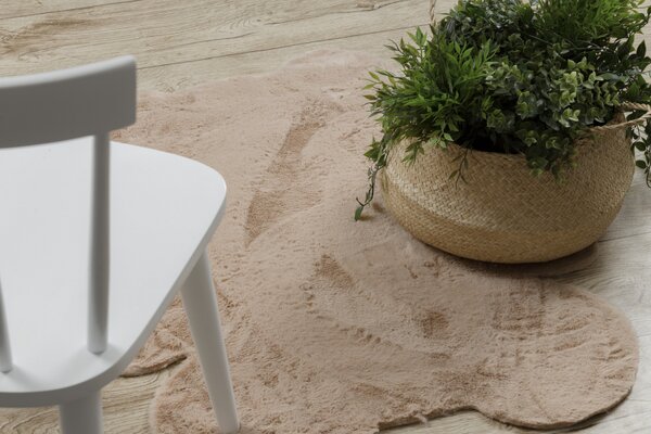 Makro Abra Kusový koberec SHAPE 3146 Medvídek protiskluzový vhodný k praní shaggy camel béžový Rozměr: 80x96 cm