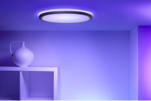 WiZ - LED RGB Stmívatelné stropní svítidlo SUPERSLIM LED/22W/230V Wi-Fi černá