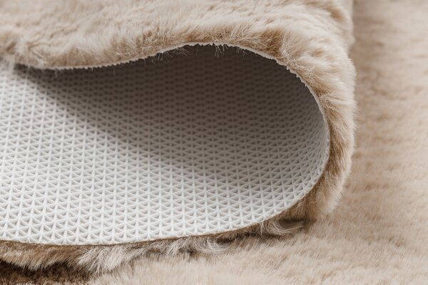 Makro Abra Kusový koberec SHAPE 3150 Motýl protiskluzový vhodný k praní shaggy camel béžový Rozměr: 80x80 cm