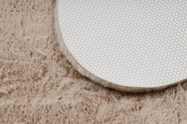 Makro Abra Kusový koberec SHAPE 3150 Motýl protiskluzový vhodný k praní shaggy camel béžový Rozměr: 80x80 cm