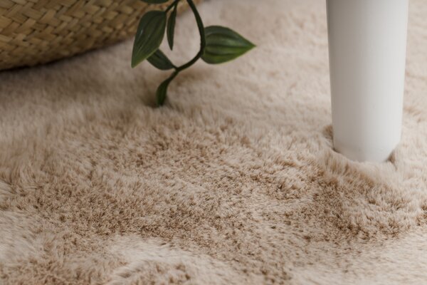 Makro Abra Kusový koberec SHAPE 3150 Motýl protiskluzový vhodný k praní shaggy camel béžový Rozměr: 80x80 cm