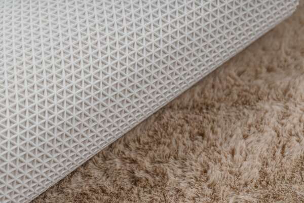 Makro Abra Kusový koberec SHAPE 3150 Motýl protiskluzový vhodný k praní shaggy camel béžový Rozměr: 80x80 cm