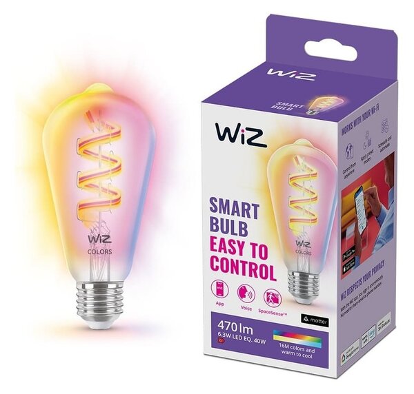 LED RGBW Stmívatelná žárovka ST64 E27/6,3W/230V 2200-6500K Wi-Fi - WiZ
