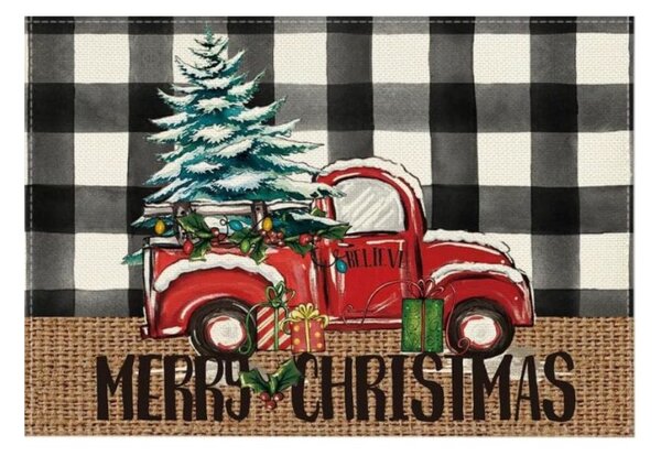 Vánoční prostírání na stůl MERRY CHRISTMAS 30x45 cm, bílé