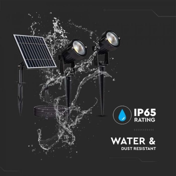 SADA 2x LED Venkovní solární lampa 2xLED/1,2W/3,7V IP65 3000K 4000 mAh