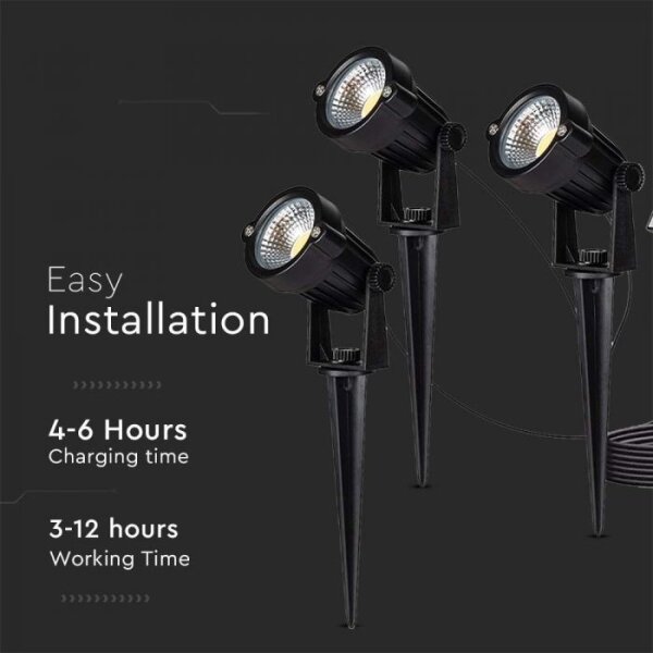 SADA 3x LED Venkovní solární lampa 3xLED/1,2W/3,7V IP65 3000K 4000 mAh