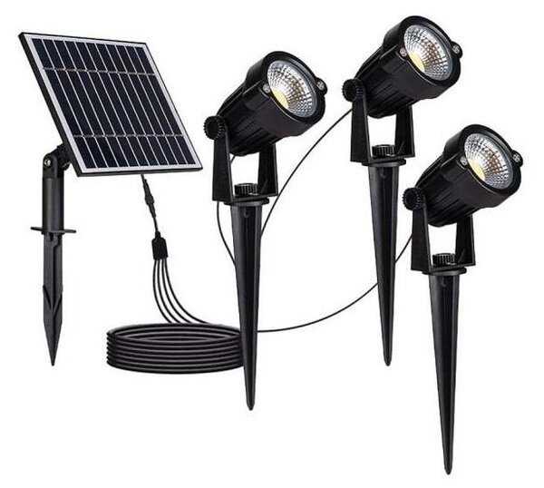 SADA 3x LED Venkovní solární lampa 3xLED/1,2W/3,7V IP65 3000K 4000 mAh